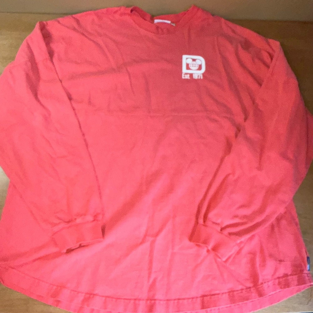 Disney Parks Walt Disney World Spirit Jersey Coral Pink XXL Est 1971 Long Sleeve